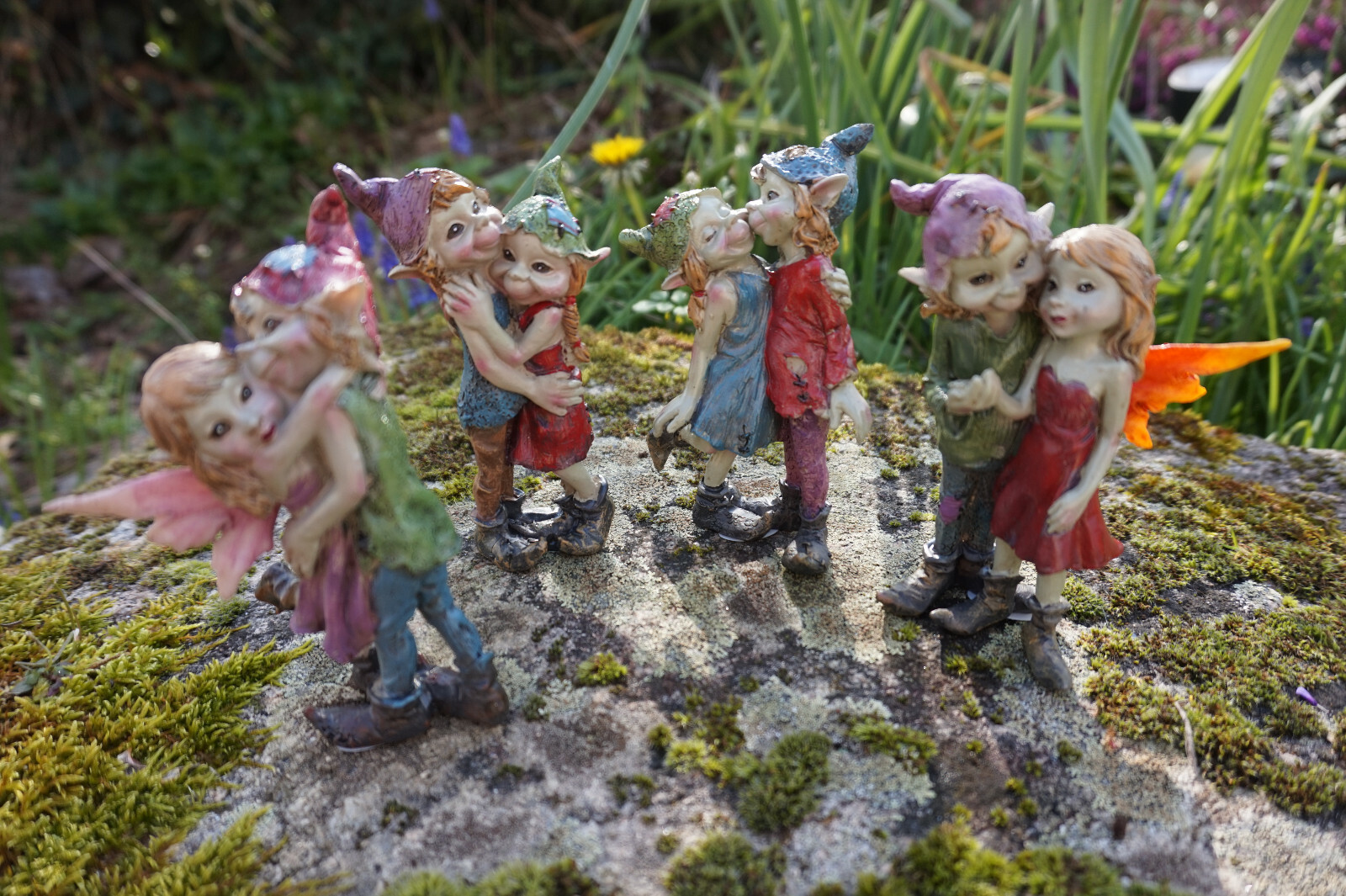 Statuette féerique pixie amitié pour décoration de table romantique