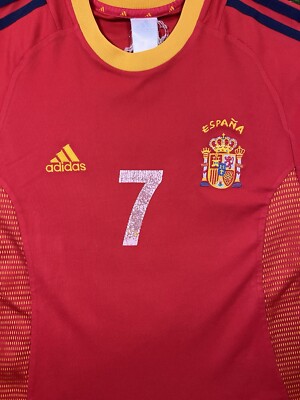 Vintage Spain Adidas Home Football Raul #7 2002 Shirt/Soccer