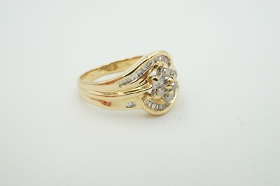10k Yellow Gold 0.50 Carat Diamond Cluster Ring Size 7.25 | eBay 10k Yellow Gold 0.50 Carat Diamond Cluster Ring Size 7.25 | eBay