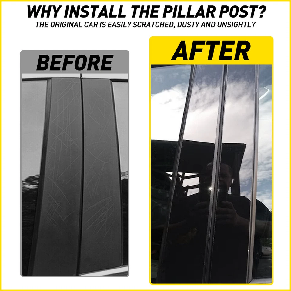 Se adapta a Nissan Titan 2004-2015 doble cabina poste pilar puerta moldura coche auto accesorios Foto 4 de 4