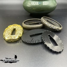 Black Gold Small Alloy Tsuba Hand Guard For Diy Samurai Katana Sword Maintenance