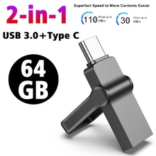 64G USB 3.0 Type-C OTG Flash Drive Dual Memory USB C Stick Phone/PC Transfer LOT