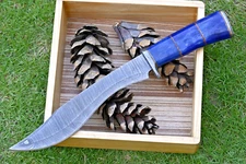 Custom HandMade Forged Damascus Steel Hunting Bowie Knife Camel Bone Handle