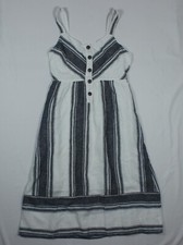 Universal Thread Sleeveless Dress Size XS White Black Striped Linen Blend