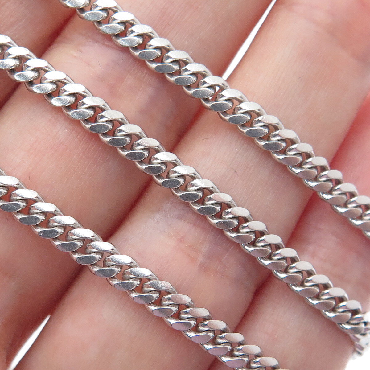 925 Sterling Silver Italy Curb Chain Necklace 24