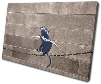 Stampa Su Tela Banksy Monkey Laugh Now, 50x30 Cm, Cornice In Legno 38 Mm, Pronta Da Appendere - 6