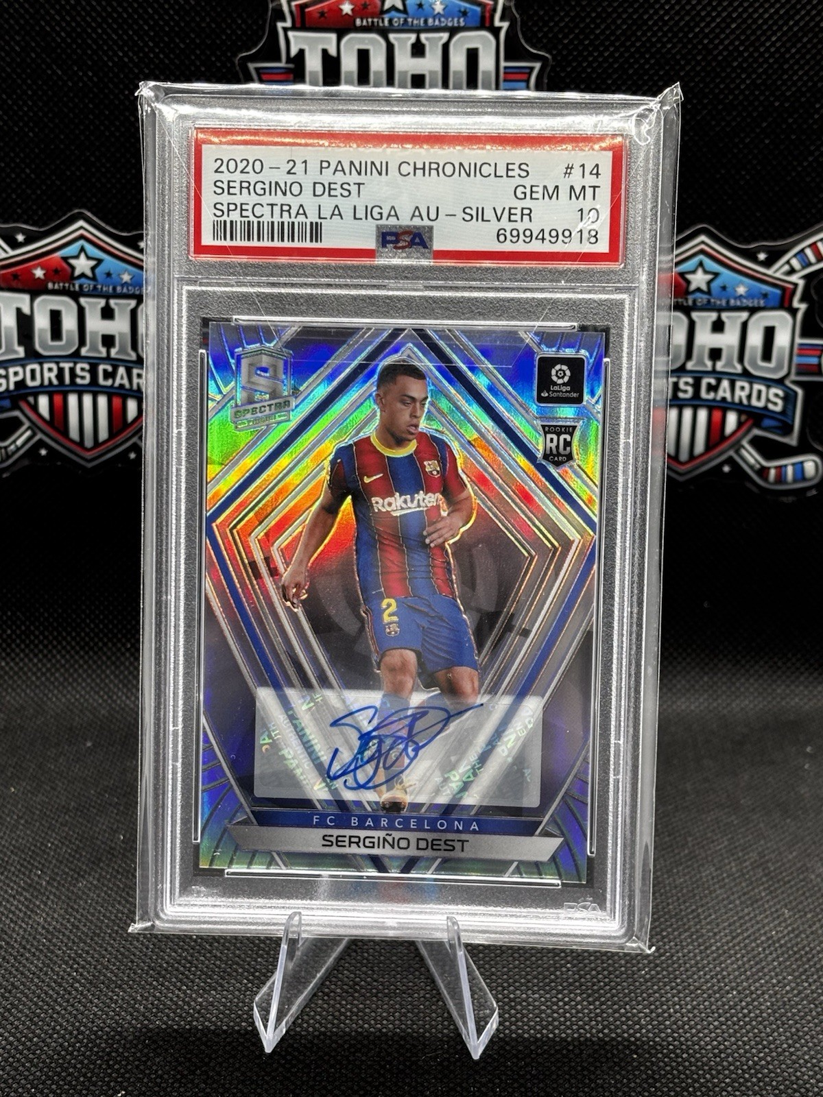 2020-21 Panini - Spectra La Liga Sergino Dest #14 Silver Prizm Auto /99 (AU, RC)
