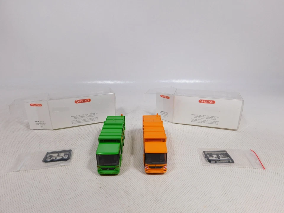 Wiking 1:87 H0 2x Compactor Garbage Truck MB 0638 04 35 638 03 34 Mint + Box # - Image 4 of 4