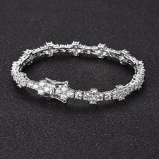 3mm Round Cut VVS1 Moissanite Tennis Bracelet 925 Sterling Silver Christmas Gift