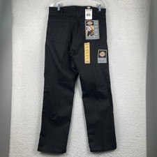 Vintage Dickies Staydark Work Pants Men 33x32 Black Regular Fit Twill Pocket New