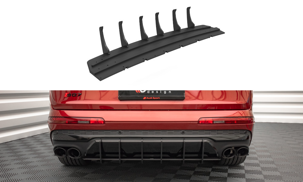 Diffuseur arrière Audi SQ7 Mk2 Facelift rouge Maxton central Street Pro spoiler de pare-chocs