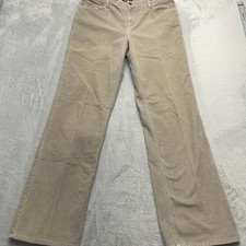 Eddie Bauer Corduroy Pants Womens 14 Beige Cotton Stretch Flat Front Flared Leg