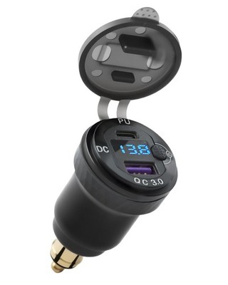Auto Ladegerät Zigarettenanzünder USB C Adapter mit Hella DIN Stecker, Dual Q...