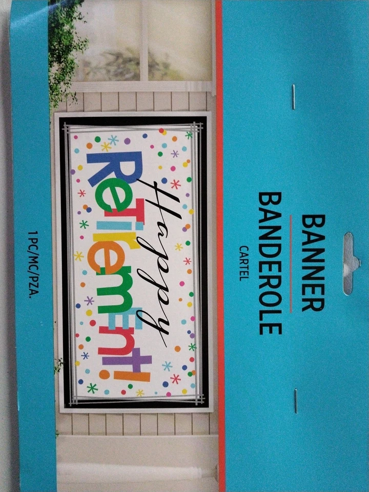 Amscan 120221“Happy Retirement”水平巨人标志派对横幅, — 第 2/3 张图片