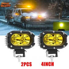 Snow Plow 4inch Yellow Square Led Work Lights Truck Headlight Tractor Suv Utv Snow Plow 4inch Yellow Square Led Work Lights Truck Headlight Tractor Suv Utv