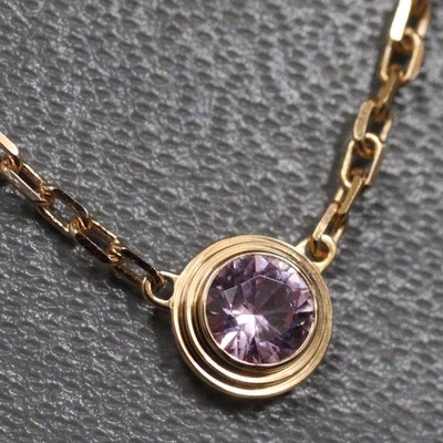 AUTH CARTIER DAMOUR NECKLACE PINK SAPPHIRE AU750 18K ROSE GOLD B7218400 WOMEN'S