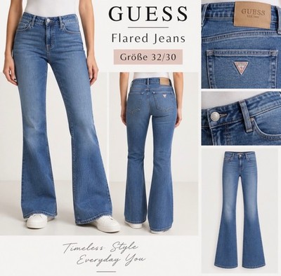 GUESS Flared Jeans Damen   Blau   Größe 32/30
