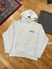 AUTHENTIC Fear of God Essentials Hoodie Light Oatmeal Tan, Size Large, SSense