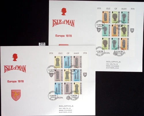 @ ISLE OF MAN 1978 - 2 FDC - CEPT - ART