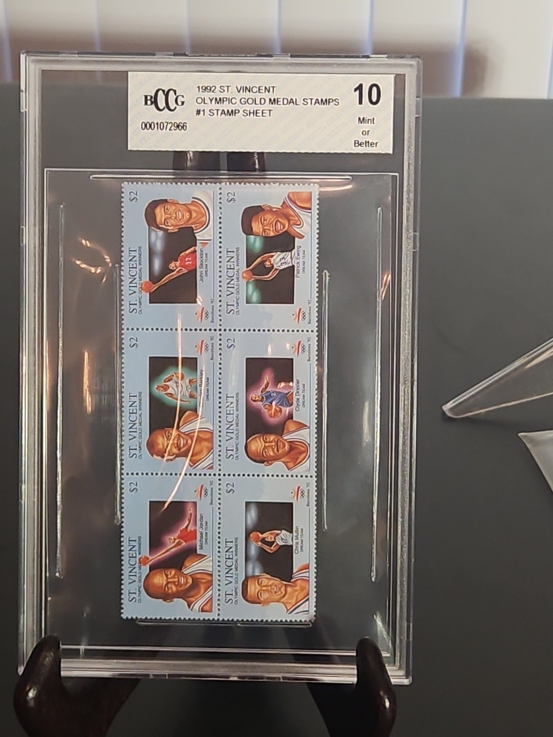 1992 St Vincent  Olympic  Gold Medal  Stamps Sheet Graded 10