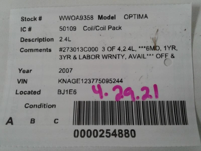 Bobina/encendedor compatible con 06-17 AZERA 632087 Foto 3 de 4