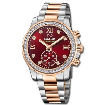 Jaguar Damenuhr Edelstahl silber rosegold Jaguar Connected Armbanduhr UJ981/3