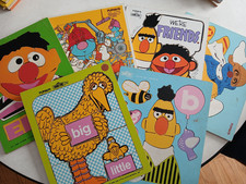 Playskool Vintage Wood Puzzles Lot of 6 Sesame Street Grover Bert Ernie Big Bird