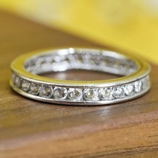 Size 7, vintage Sterling silver ring, 925 band with cz