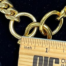 Gold Cuban Link Dog Collar Heavy Duty Chain Pet Jewelry 18.5 Inch