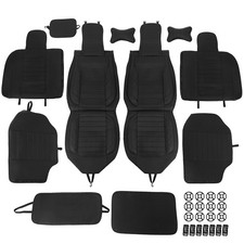 5 Seat PU Leather Seat Covers Protector For 09-23 Dodge Ram 1500 2500 3500 Black