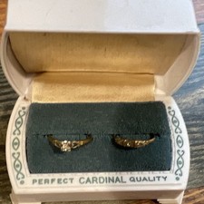 Vintage Cardinal 14k Yellow Gold Diamond Engagement/Wedding Ring Set Size 7