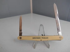 VINTAGE ULSTER USA US7 STAINLESS MELON TESTER, SAUSAGE 2 BLADE POCKET KNIFE