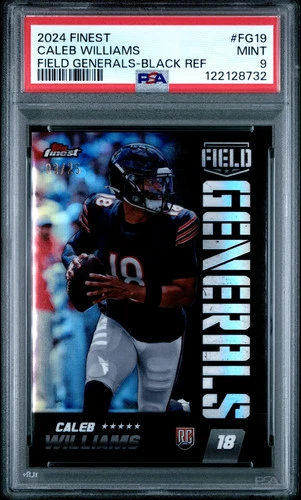 2024 Topps Finest Field Generals Caleb Williams #FG19 Black Refractor #/25 PSA 9