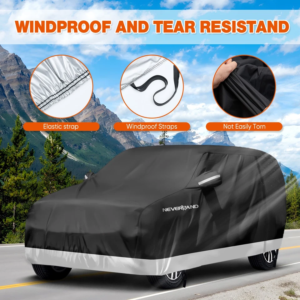 Cubierta de coche SUV exterior impermeable al polvo resistente al sol ajuste universal Ford Explorer Foto 4 de 4