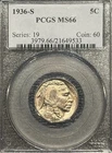 1936-S BUFFALO NICKEL PCGS MS66