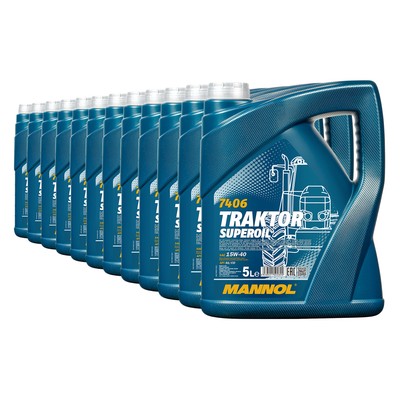 MANNOL Traktor Superoil 15W-40 Motoröl, API SG/CD, SAE 15W-40, 12x5 Liter