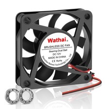 60mm 12V Dual Bearing High Speed DC Exhaust Cooling Fan 60x60x15mm, 4500RPM,...