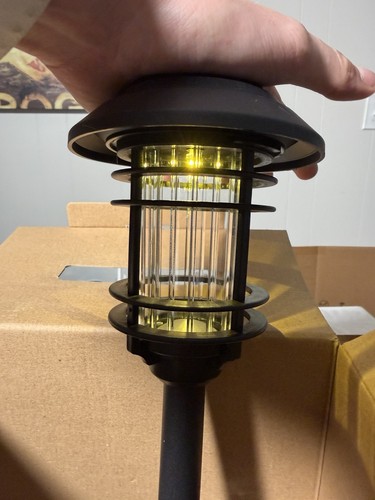 (6) Hampton Bay Solar Outdoor LED Ribbed Lens Landscape Black Pathway Lights - Picture 2 of 5