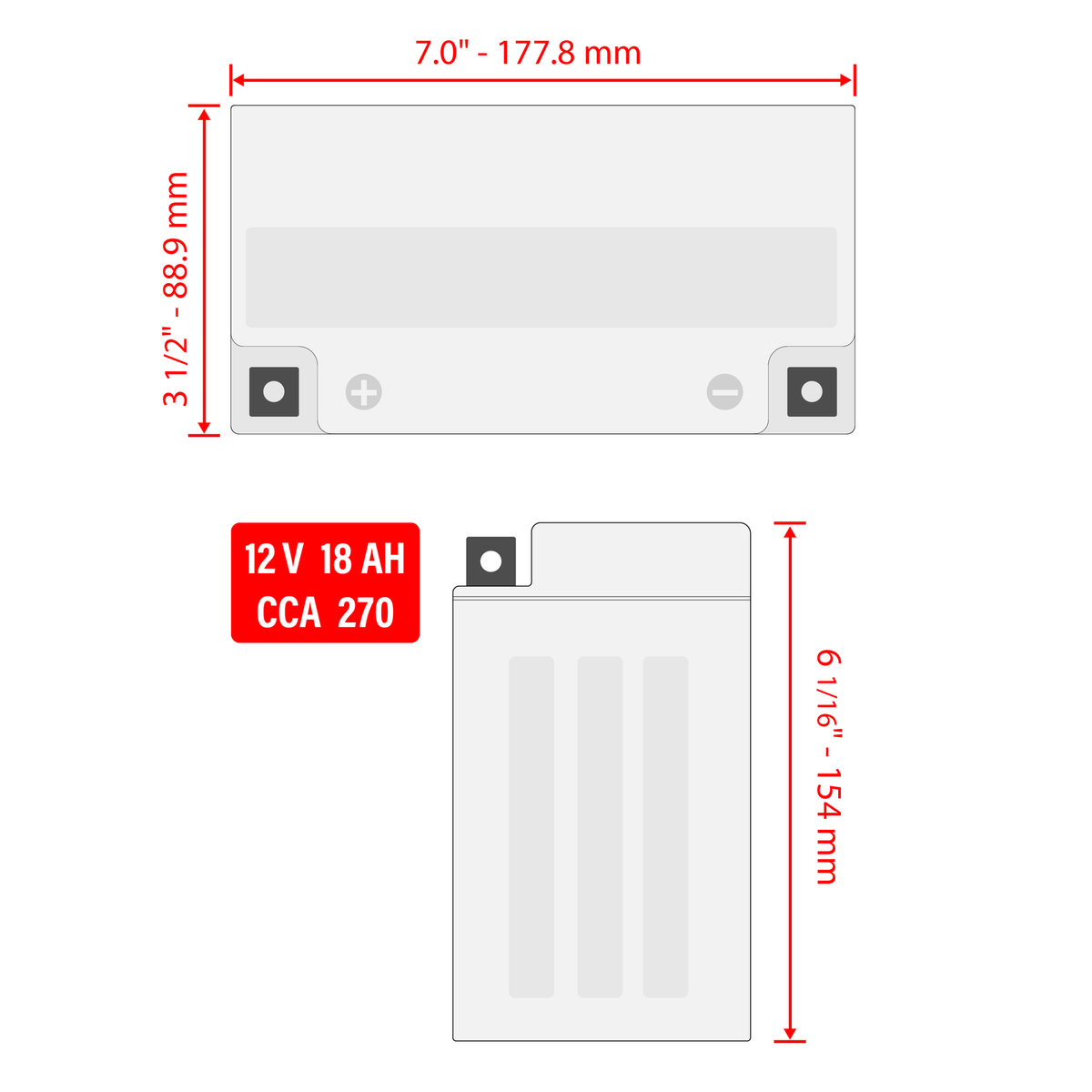YTX20-BS AGM Battery for Arctic Cat 0645-804, 0645-779, 0745-047