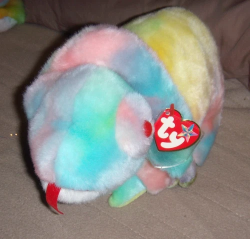 1999 TY Original Beanie Buddy Rainbow Chameleon 14” Babies Buddies Vintage Tag's