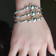 Erick's Sterling Silver Beaded Cuff Bracelet Taxco.925
