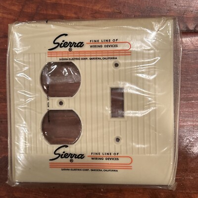 Sierra Ribbed 2 Gang Switch Outlet Wall Plate Cover DO-18 D0-18 Jumbo MCM Vintag