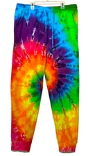 Tie Dye Sweatpants Psychedelic Rainbow Pinwheel Spiral Blotter Fleece Joggers
