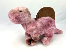 F.A.O. SCHWARZ Plush Pink/Brown Sound/Lights  Spinosaurus Dinosaur  19 x 12 Inch