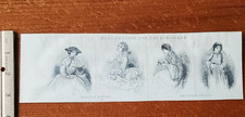 Harper's Weekly 1857 Sketch Print HEAD DRESSES FOR CHURCH GOERS PRESENT PROPOSED