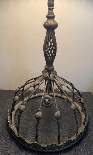 Tole Toleware Kunst Lampe Metall Blumen VINTAGE - Bild 2 von 8