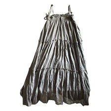 &Merci Boho Tiered Maxi Dress Womens Size Small Gray Flowy Cottagecore Stretch