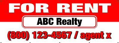 For Rent Banner 48''x120'' (4'x10') Free Shipping/Customization