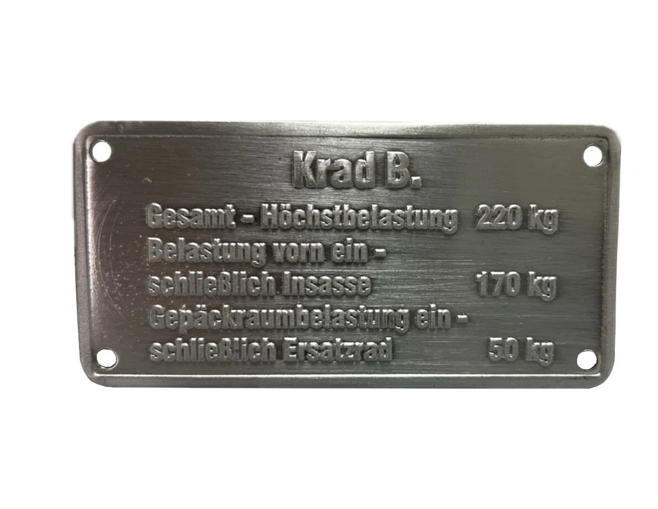 Steib, Typenschild, Große, Krad B. - Bild 1 von 1