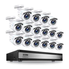 ZOSI 16CH 5MP Lite DVR 1080P HD Home Security Camera System CCTV IR Smart Detect
